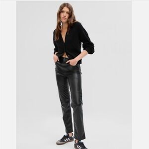 Gap High Rise Vegan Leather Cheeky Straight Vegan leather pants